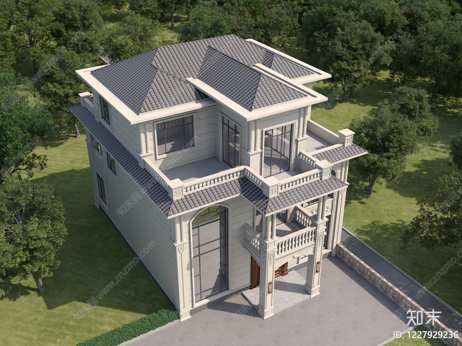 别墅建筑cad施工图下载【ID:1227929236】