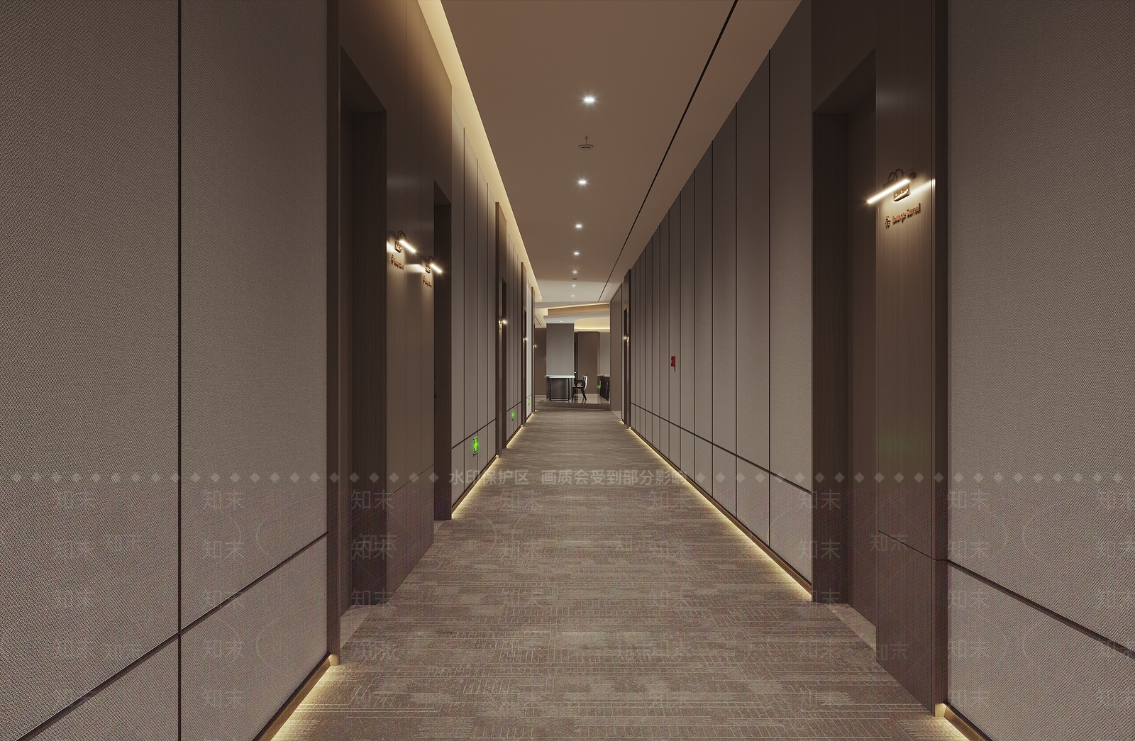 现代简约酒店走廊3D模型下载【ID:1227930440】