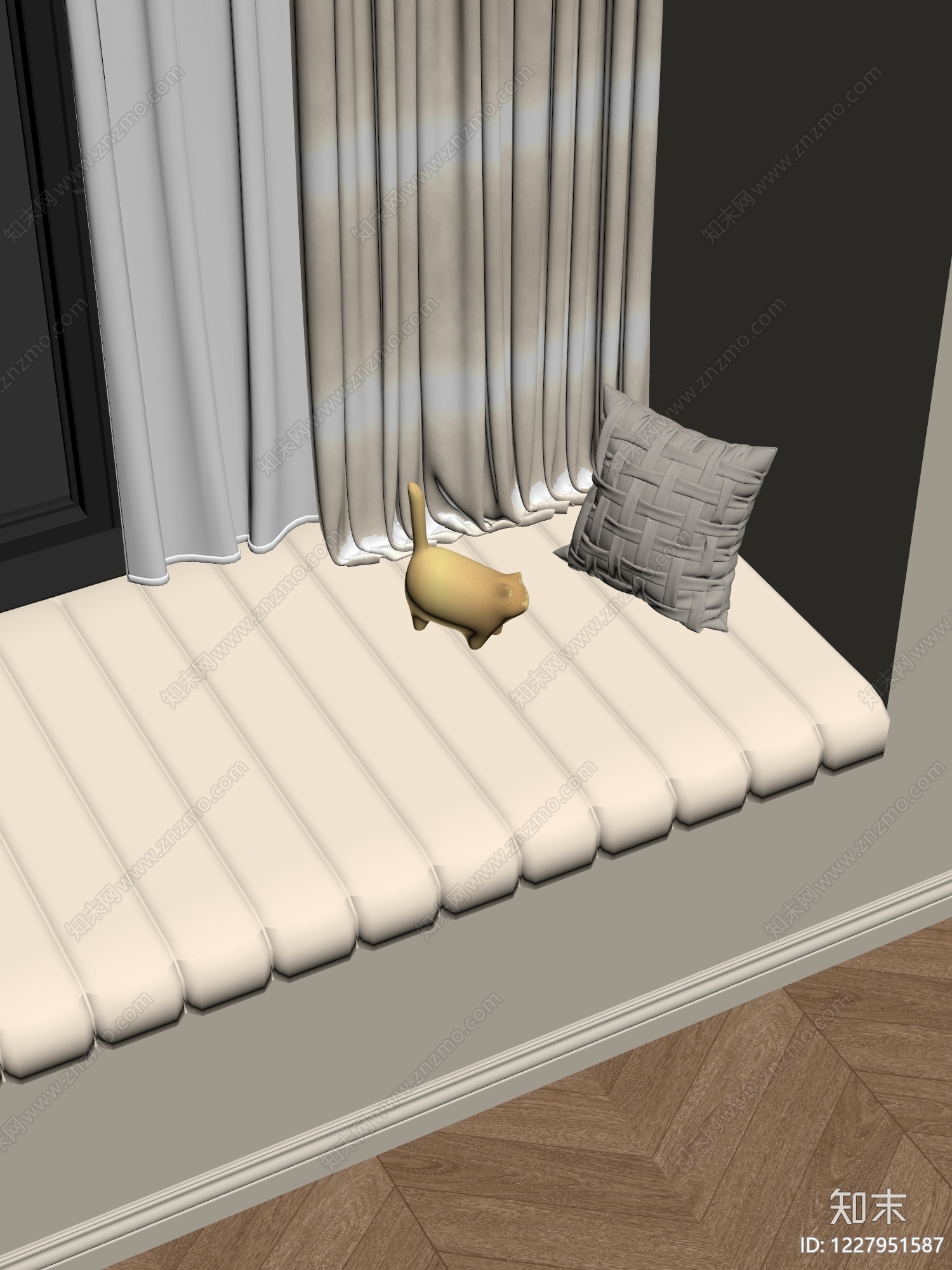 窗帘SU模型下载【ID:1227951587】