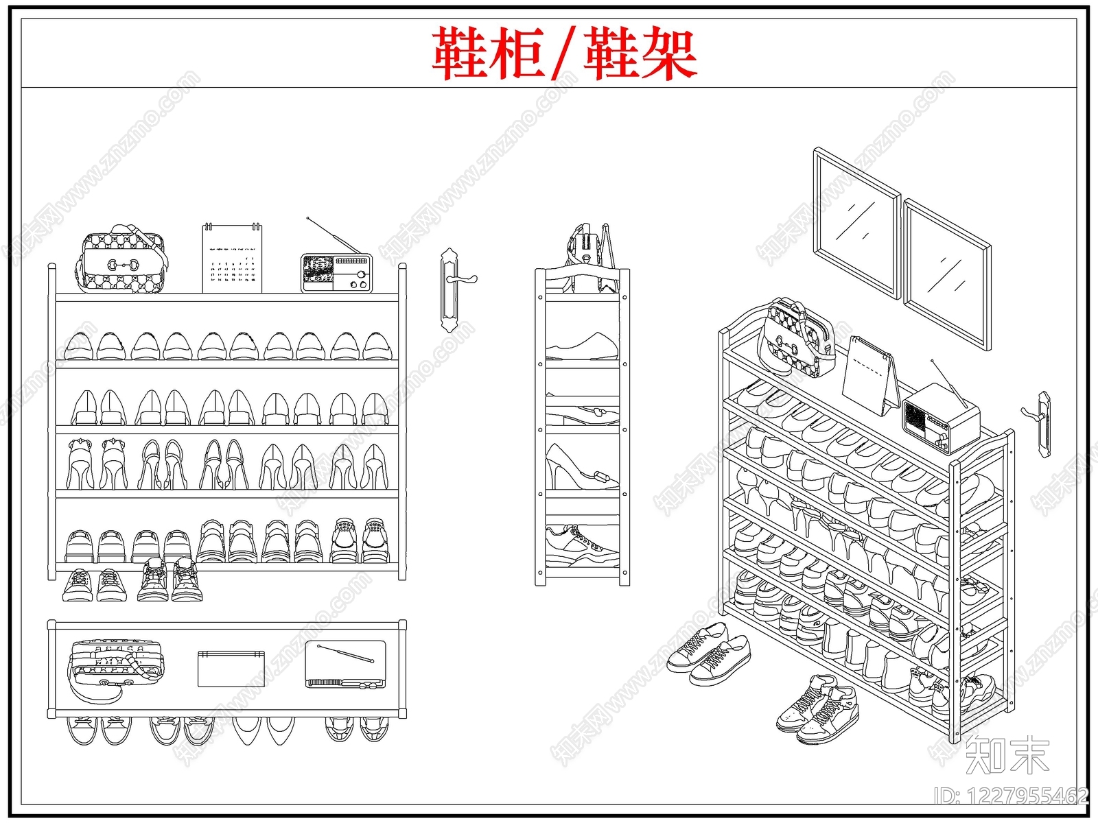 柜子cad施工图下载【ID:1227955462】