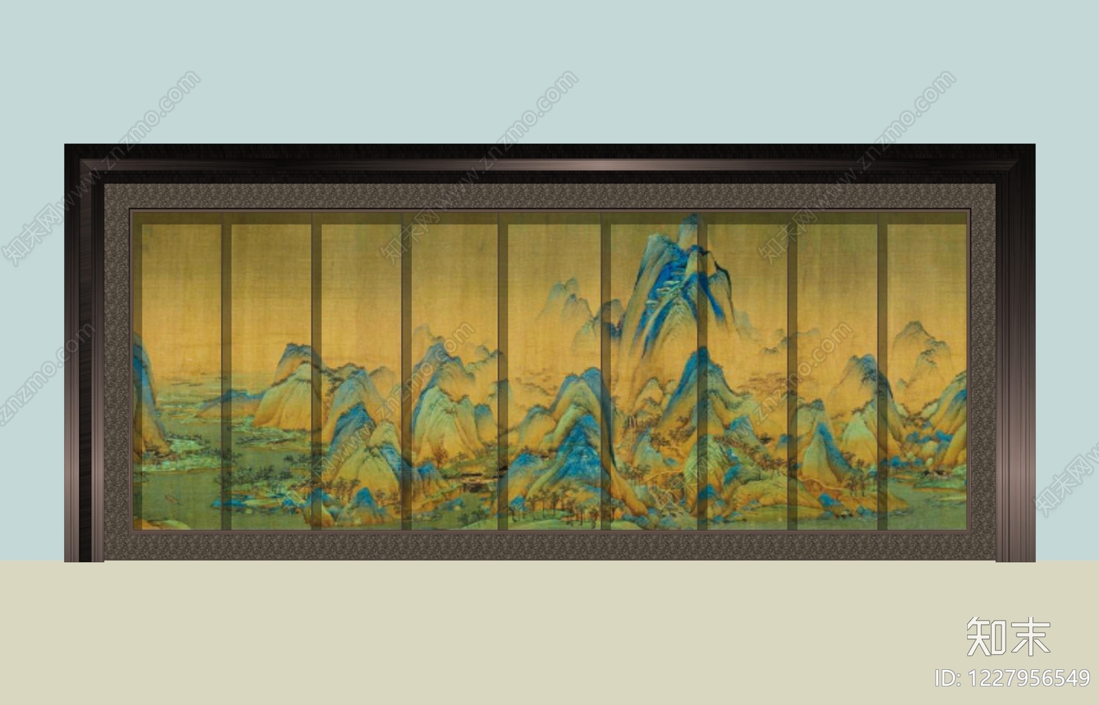 中式景墙SU模型草图