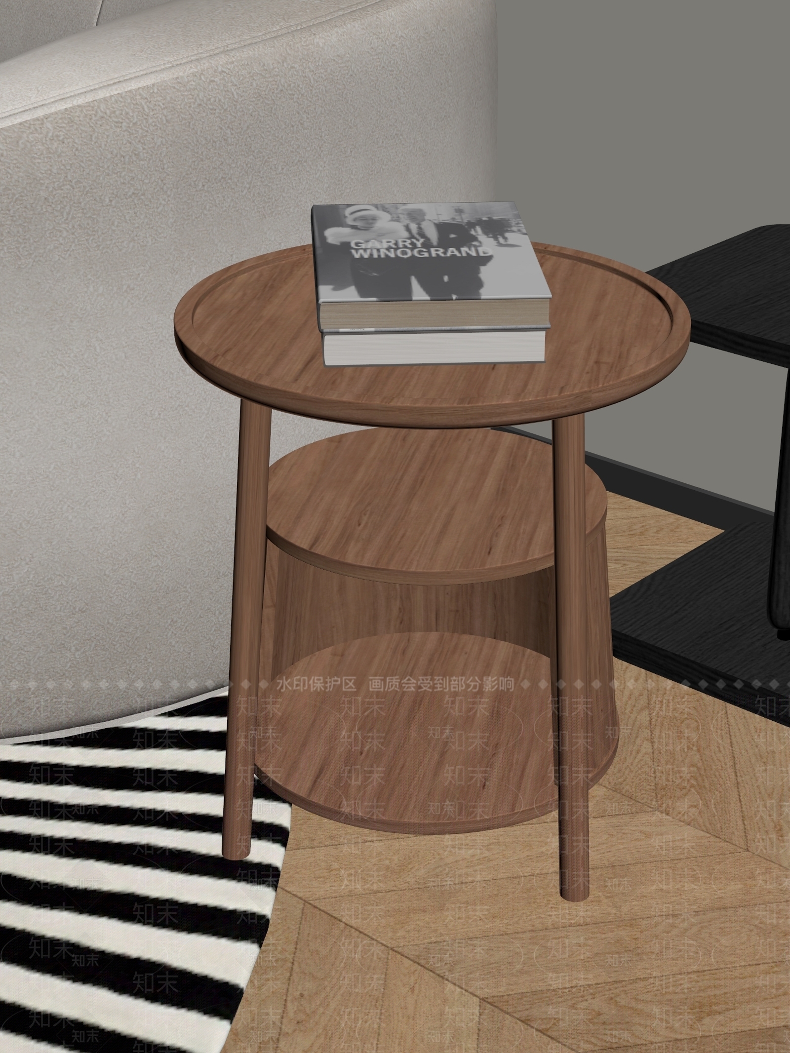 原木风边几3D模型下载【ID:1227968865】