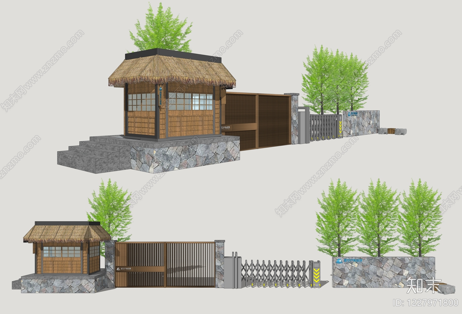 日式入口大门SU模型草图