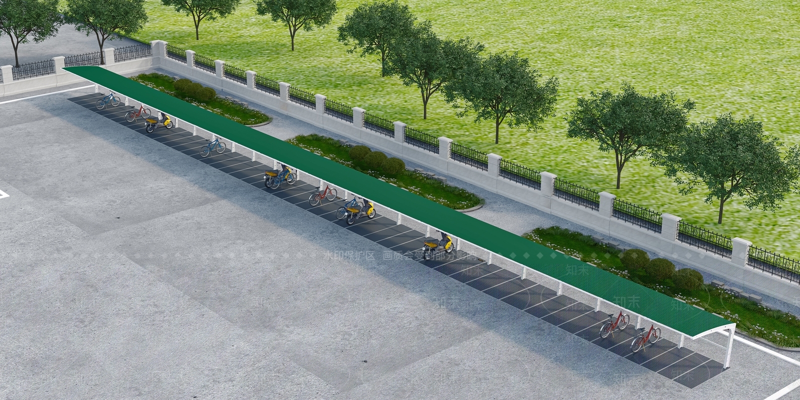 现代车棚设施3D模型下载【ID:1227991849】