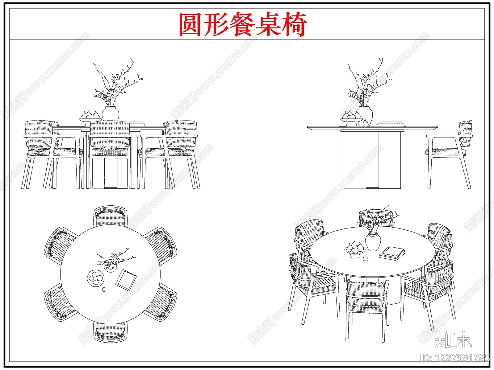 桌椅cad施工图下载【ID:1227991785】