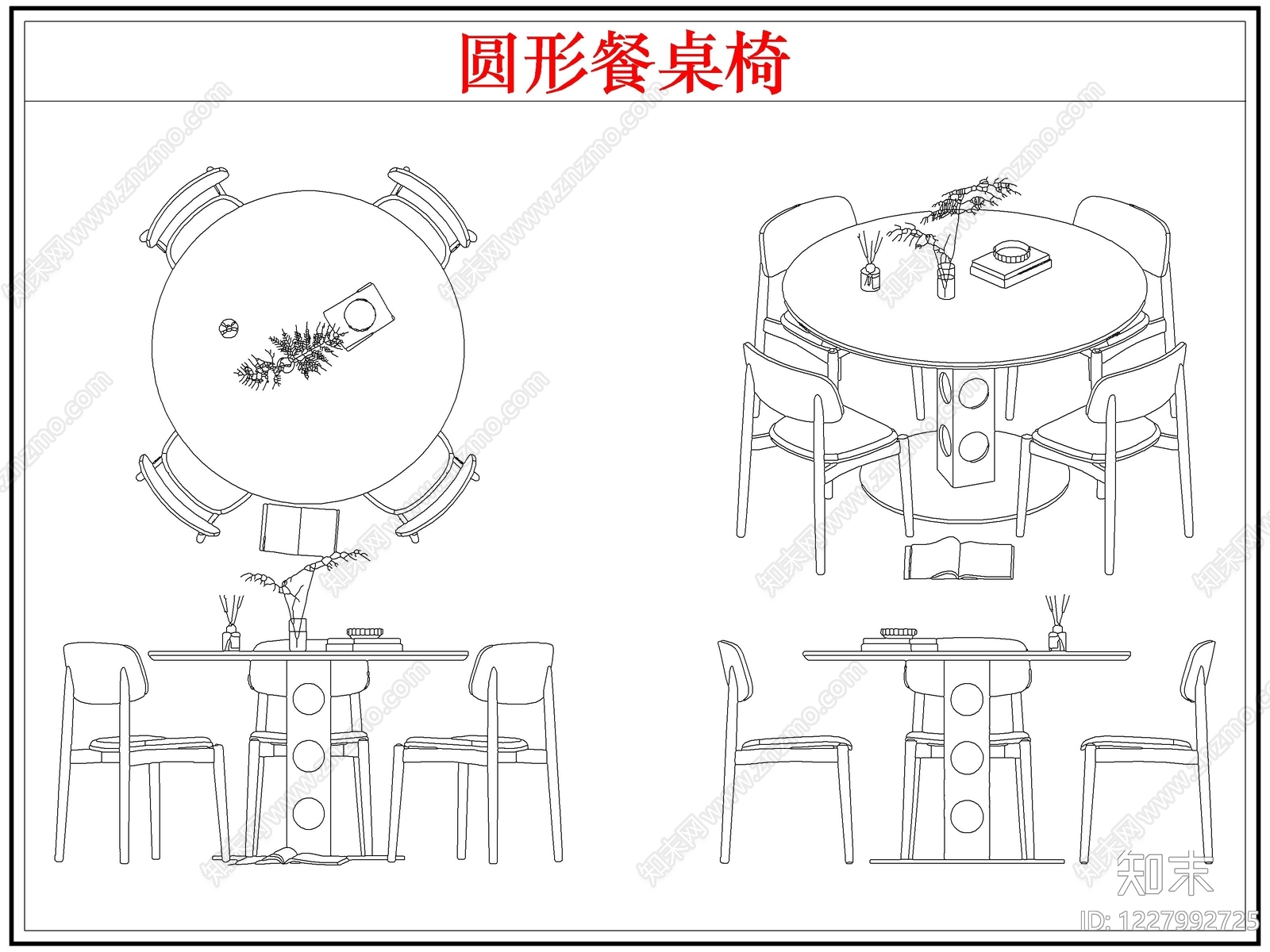 桌椅cad施工图下载【ID:1227992725】
