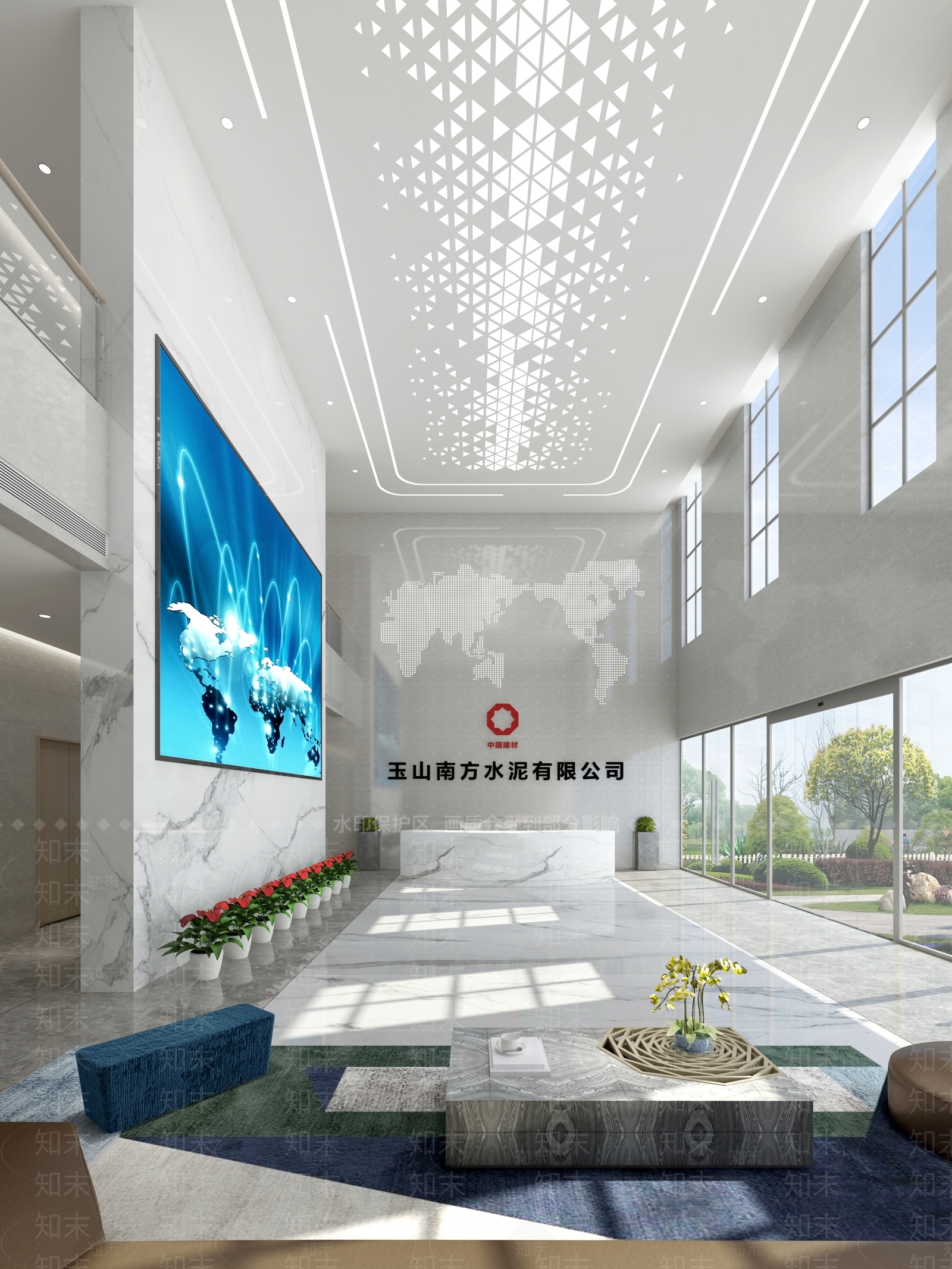 现代办公大厅3D模型下载【ID:1228000117】