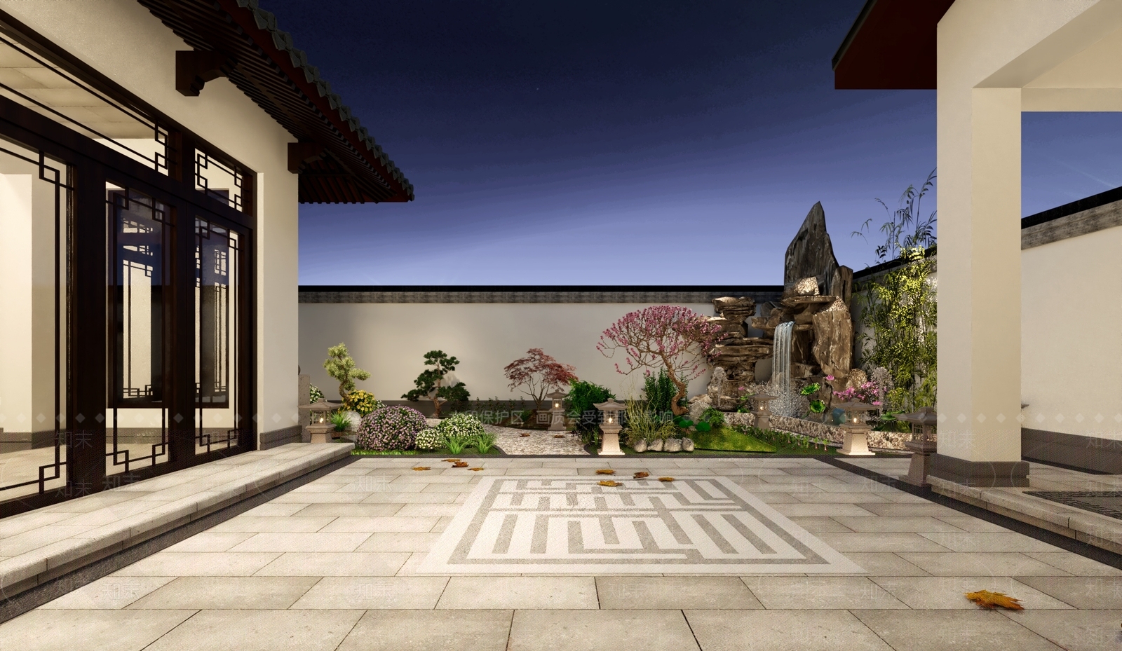 新中式景观庭院3D模型下载【ID:1228000811】