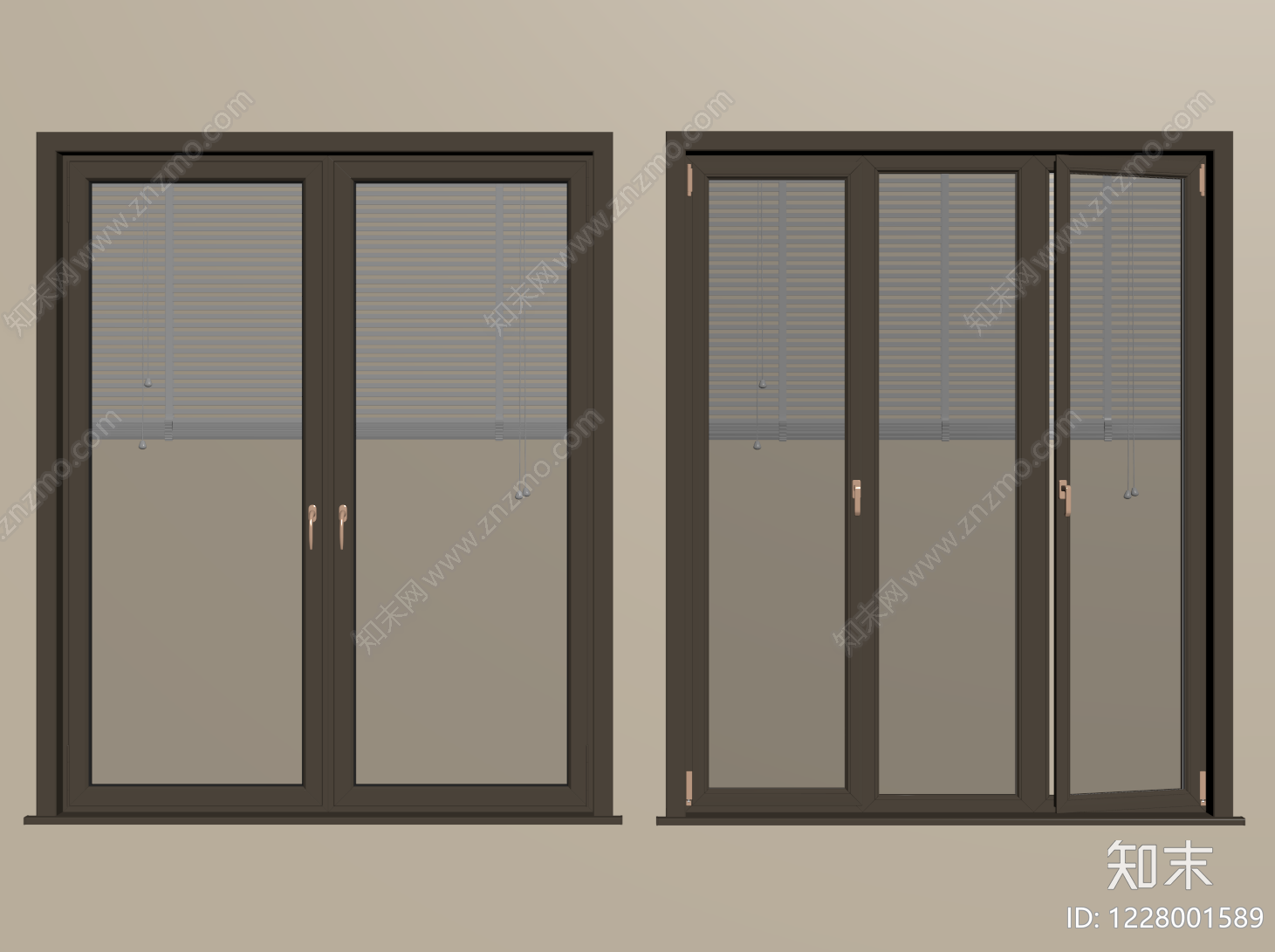 现代简约平开窗SU模型下载【ID:1228001589】