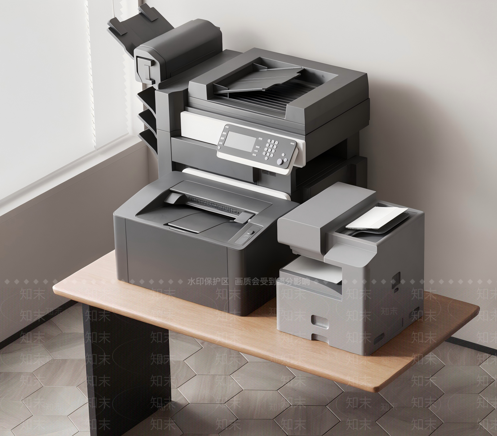 现代打印机3D模型渲染效果图