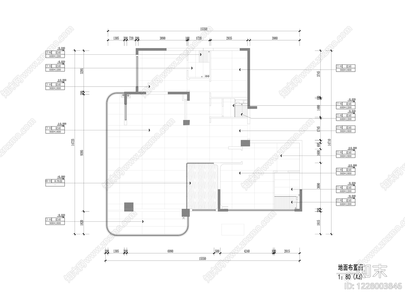 大平层cad施工图下载【ID:1228003846】