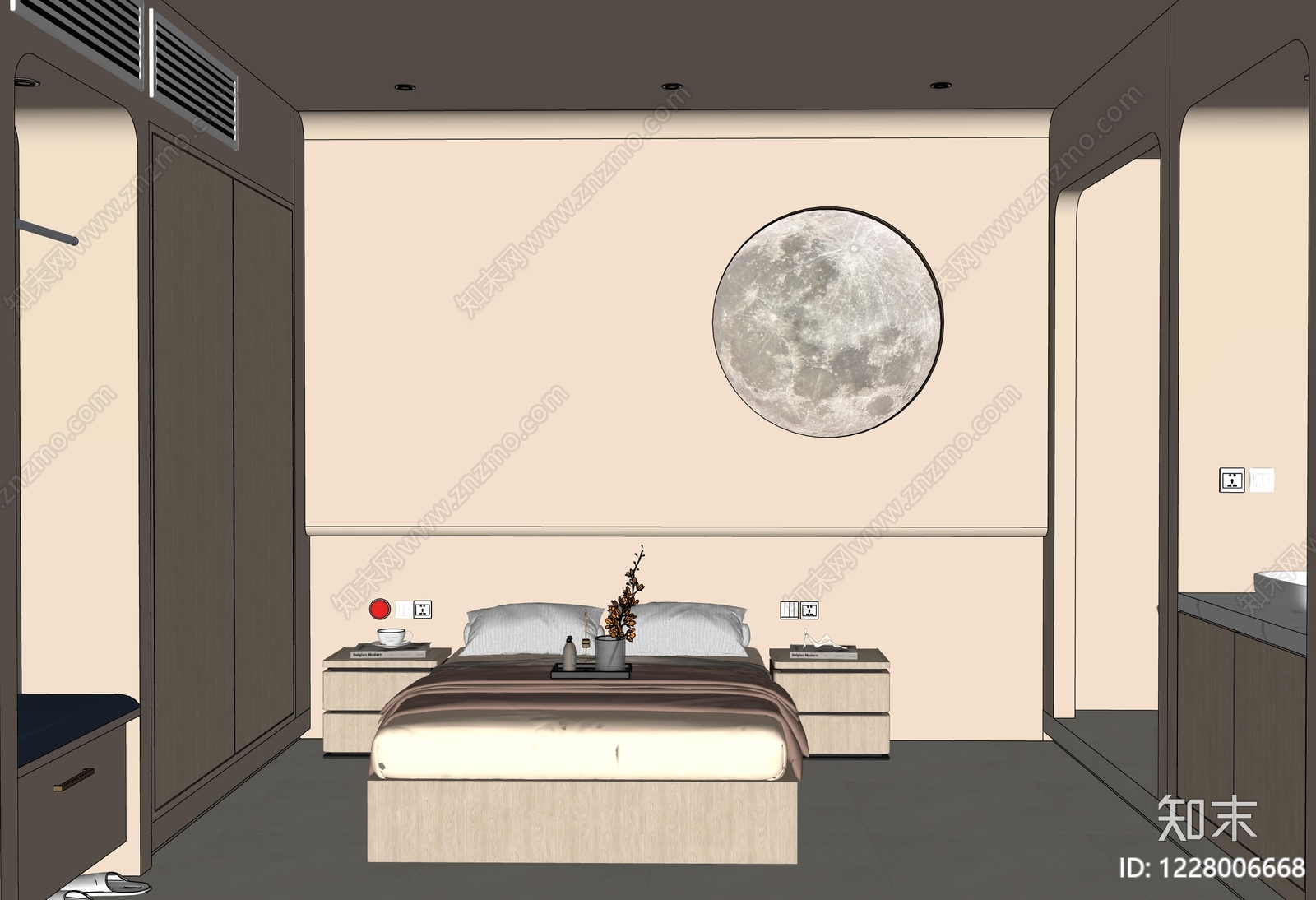 奶油风会所SU模型下载【ID:1228006668】