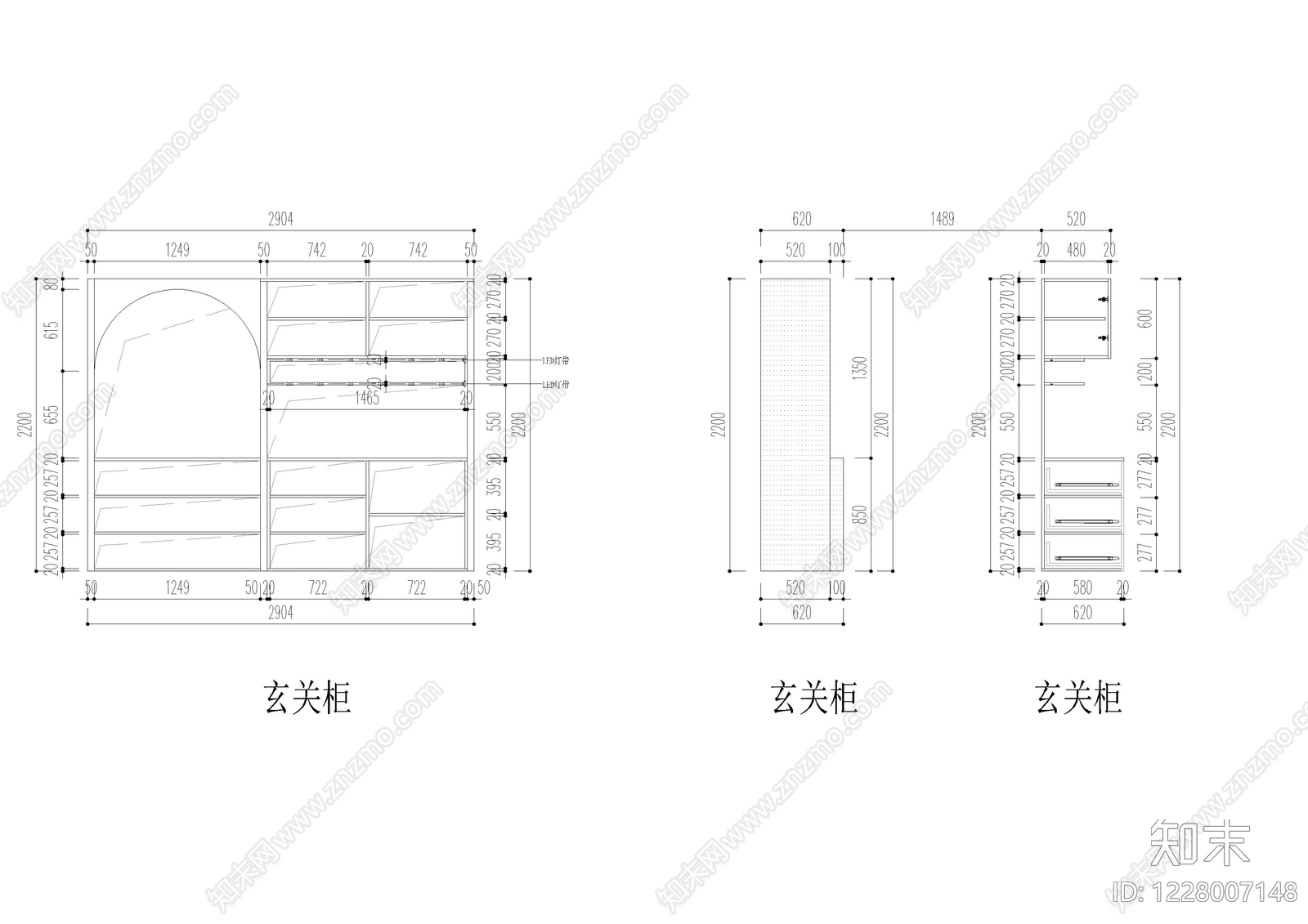 柜子cad施工图下载【ID:1228007148】