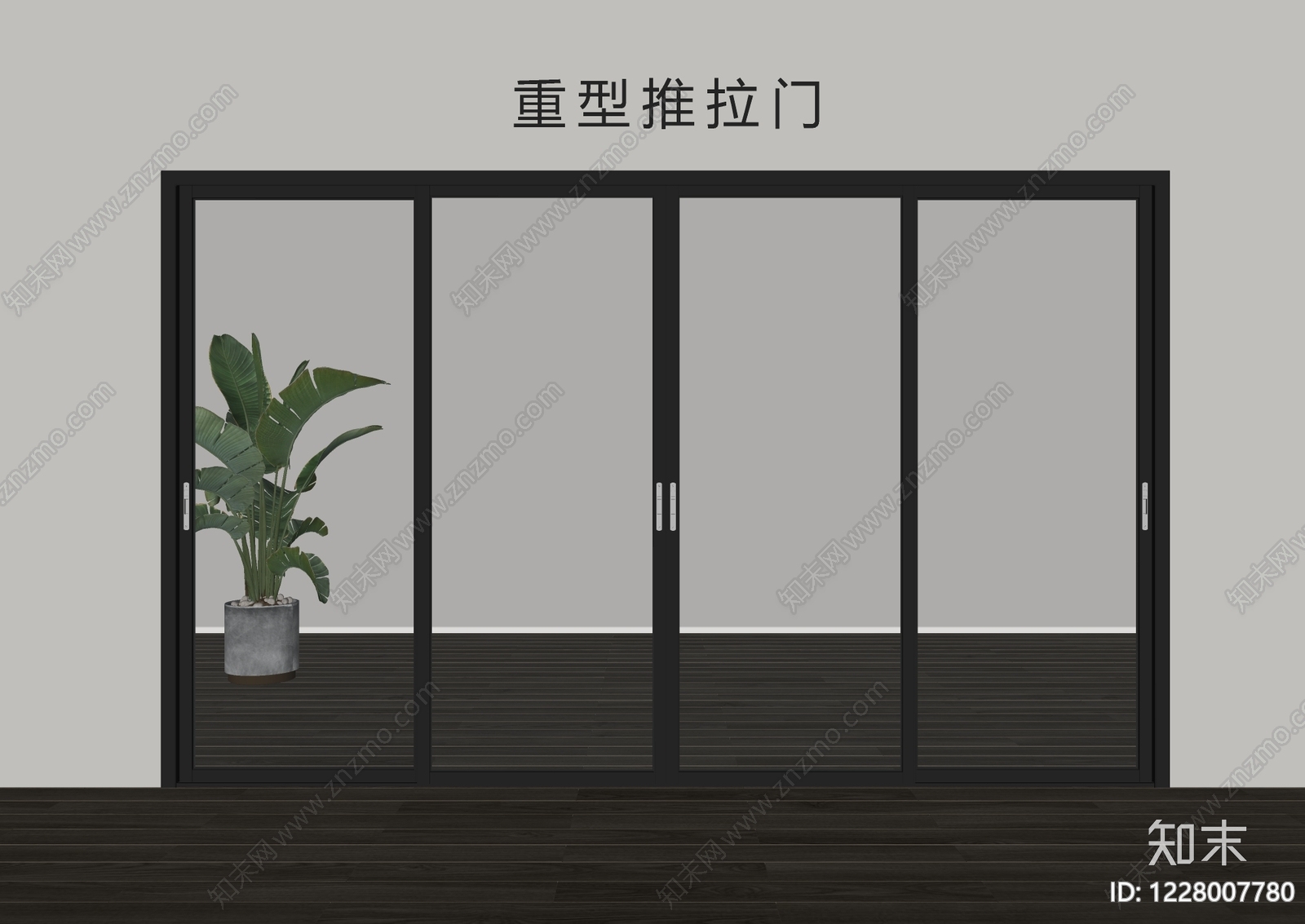 极简推拉门SU模型下载【ID:1228007780】