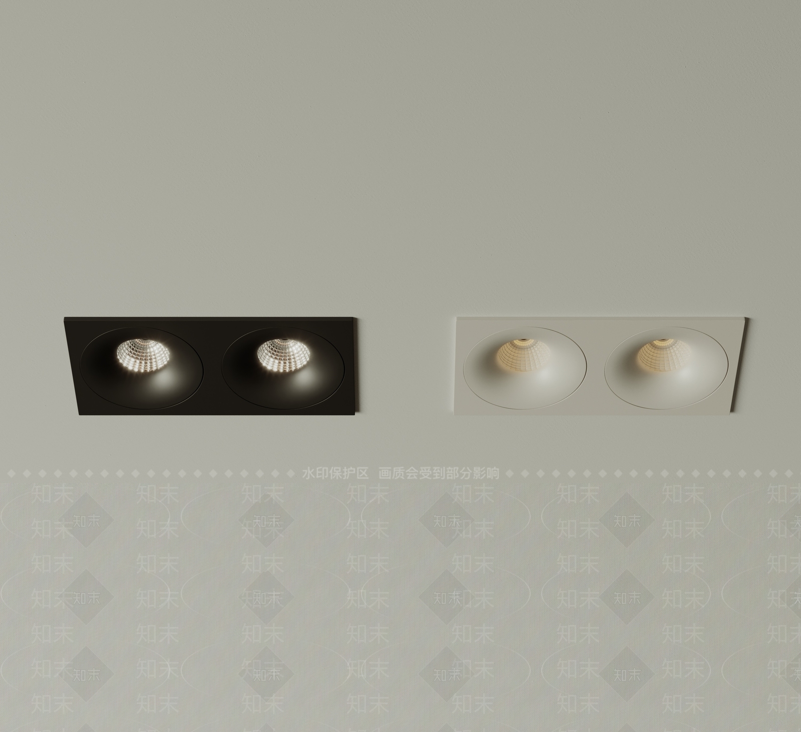 极简筒灯射灯组合3D模型下载【ID:1228010164】
