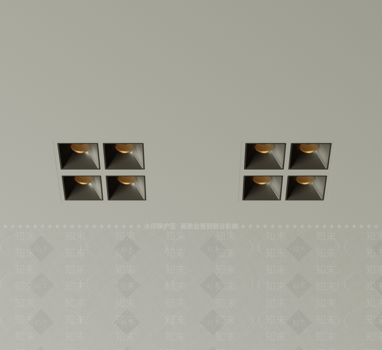 极简筒灯射灯组合3D模型下载【ID:1228010748】