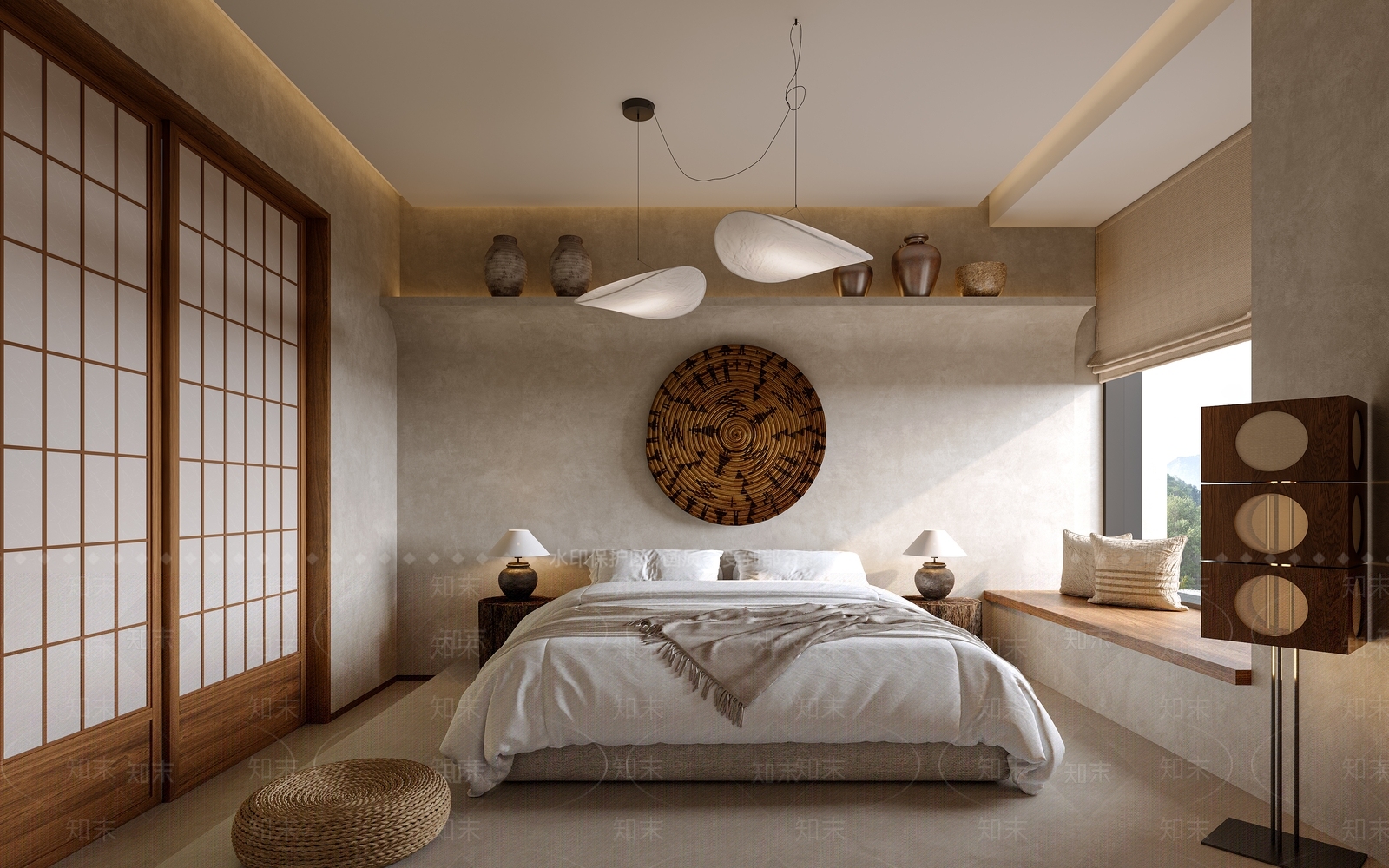 侘寂家居卧室3D模型下载【ID:1228011148】