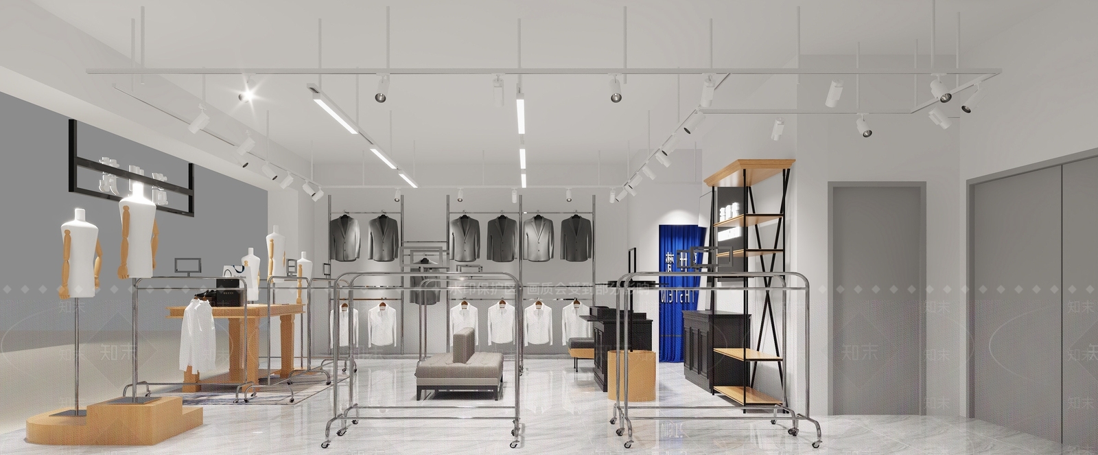 现代简约服装店3D模型下载【ID:1228011576】