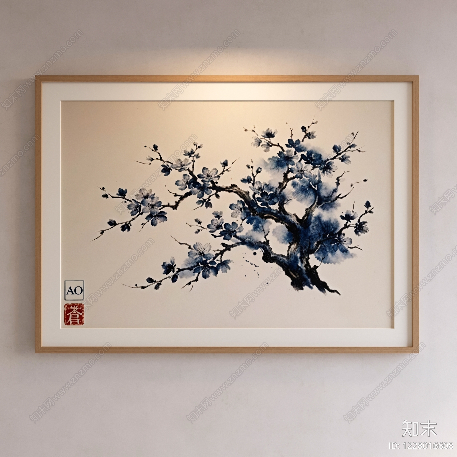 新中式挂画SU模型草图