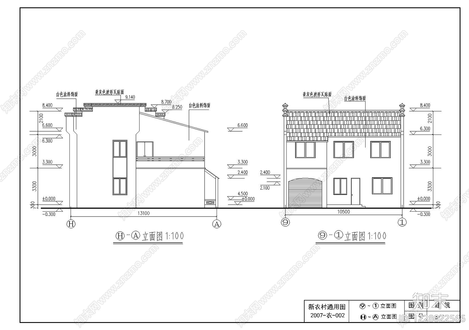 别墅建筑cad施工图下载【ID:1228022566】