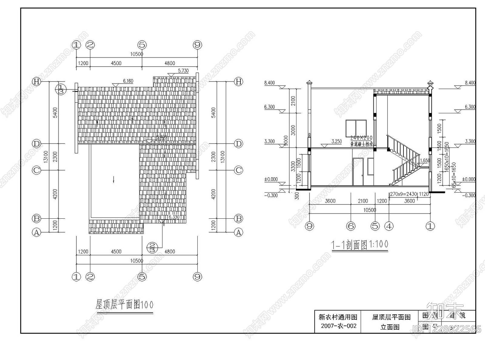别墅建筑cad施工图下载【ID:1228022566】