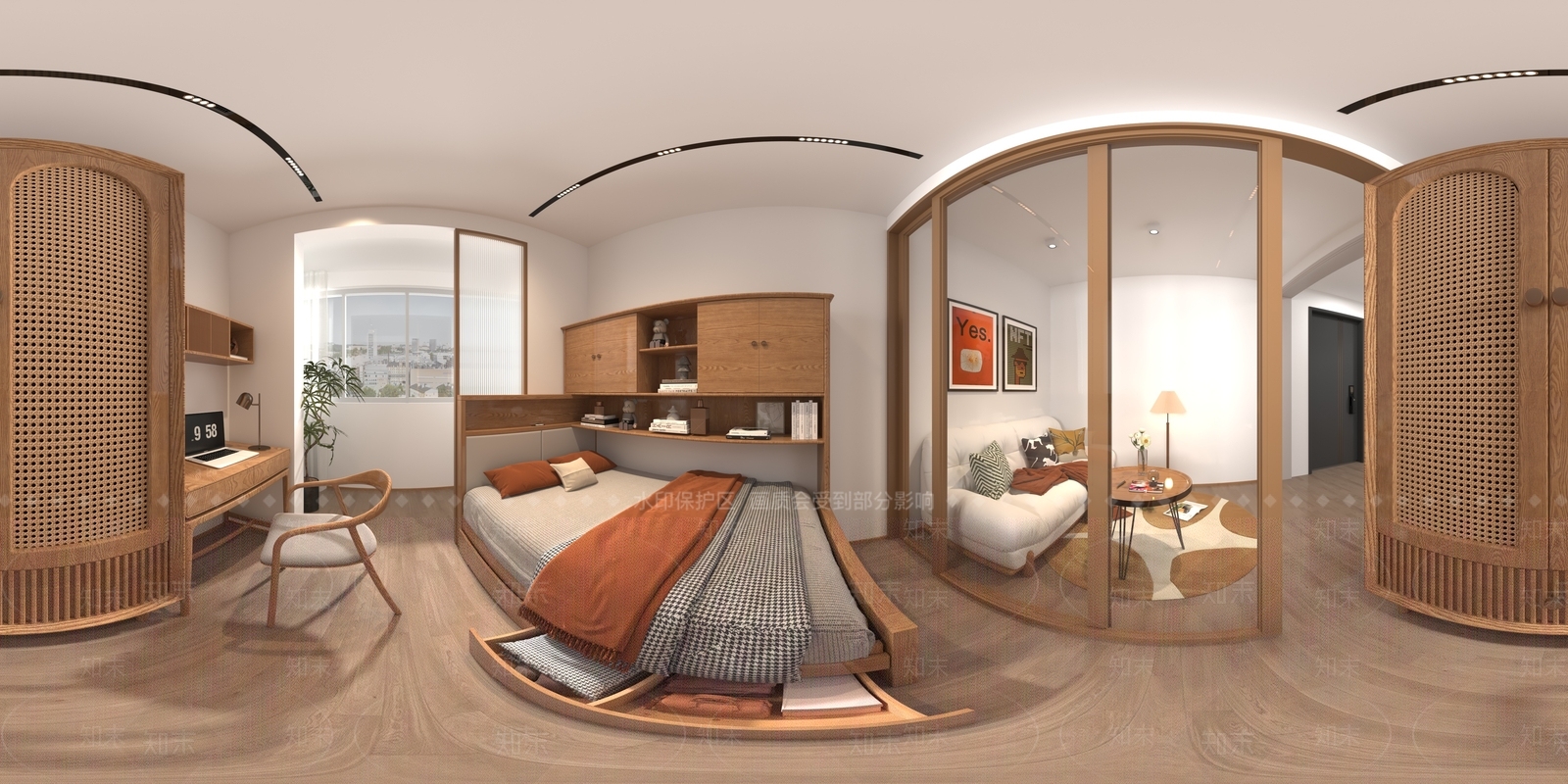 原木风榻榻米卧室3D模型下载【ID:1228032010】