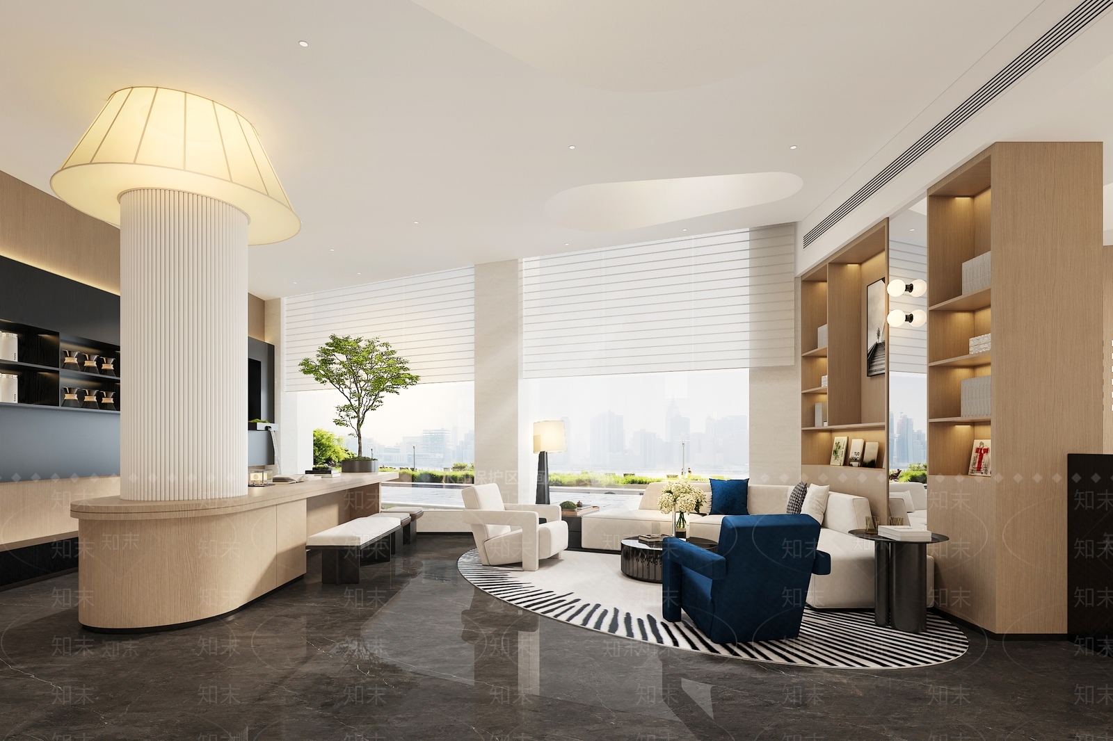 现代酒店大堂3D模型下载【ID:1228032602】