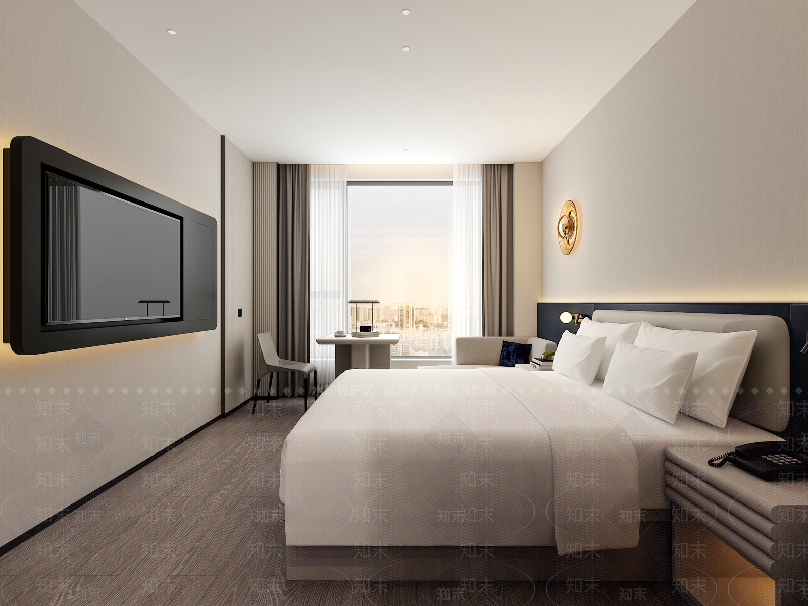 现代简约酒店客房3D模型下载【ID:1228032785】