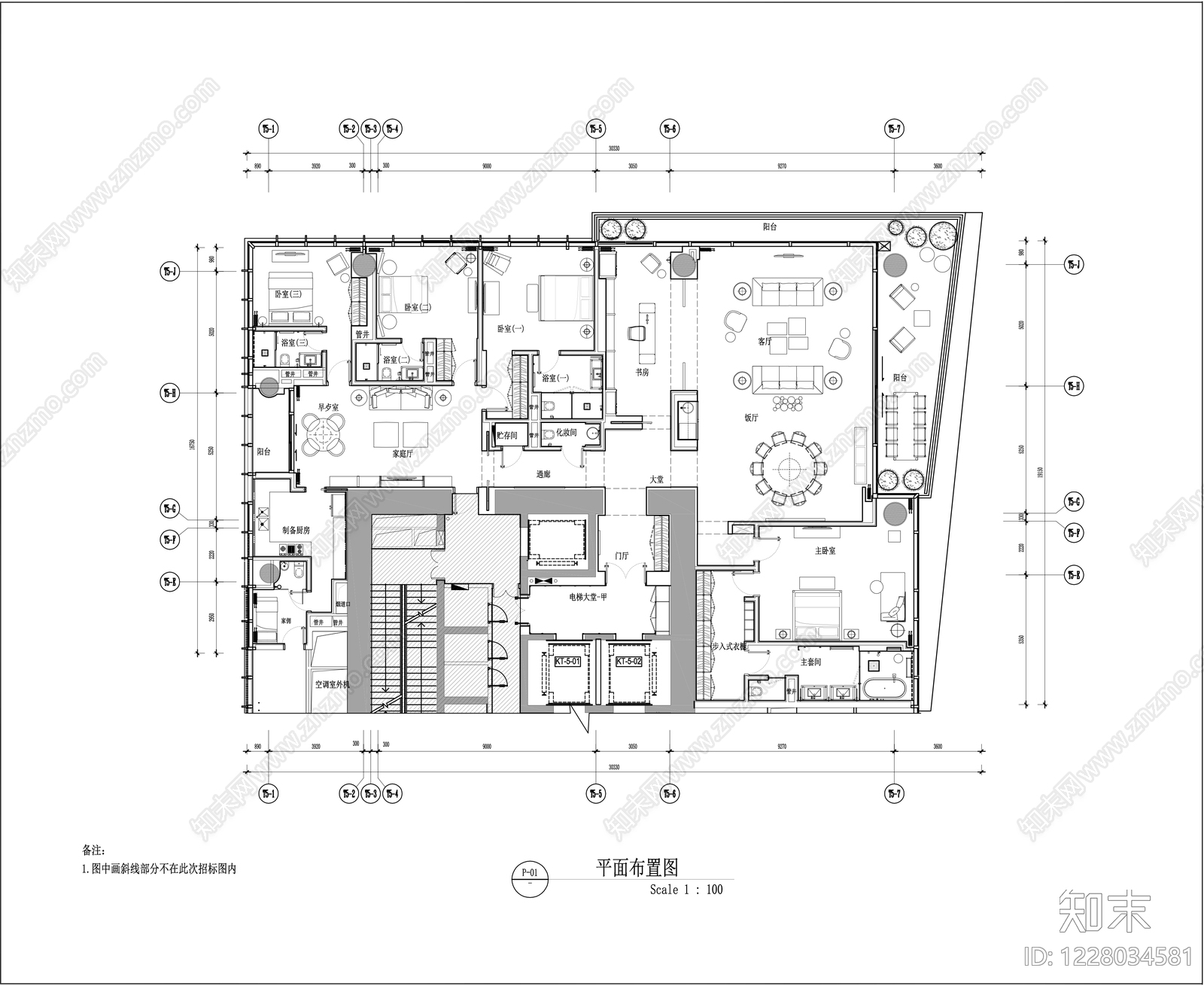 大平层cad施工图下载【ID:1228034581】