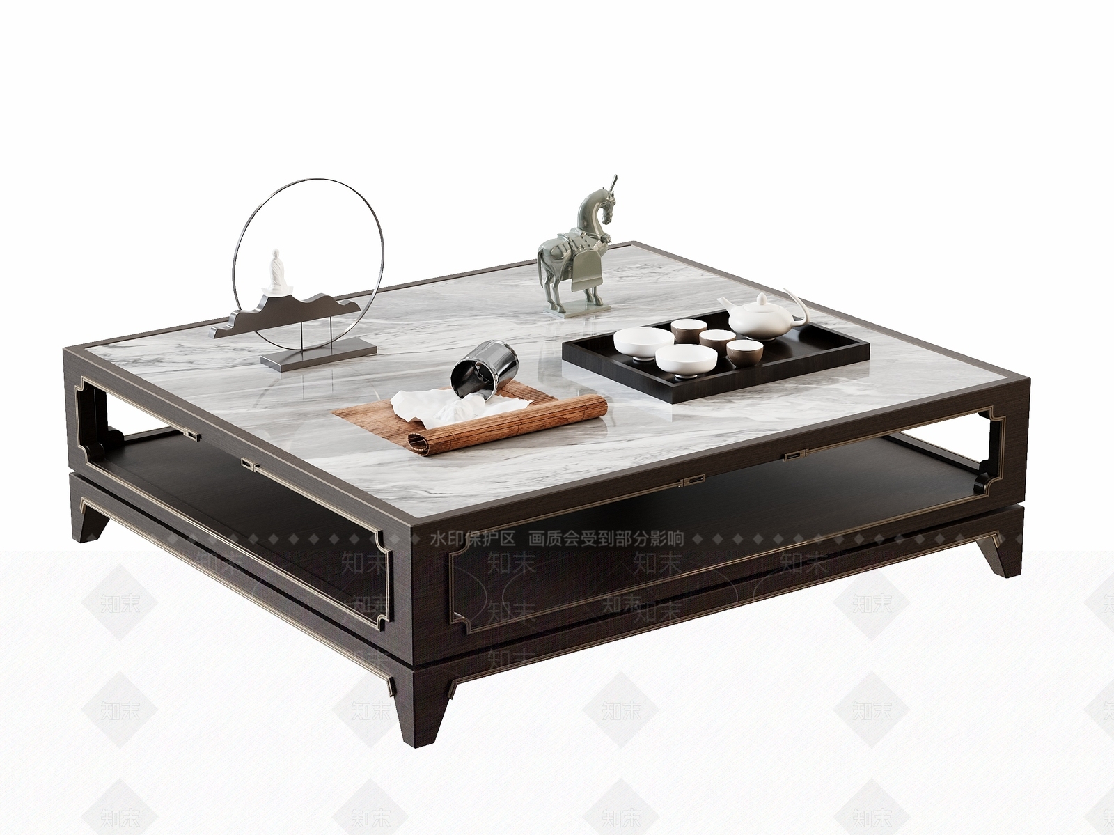 新中式茶几3D模型下载【ID:1228037201】
