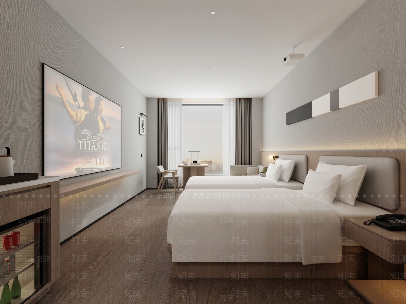 现代简约酒店客房3D模型下载【ID:1228039188】