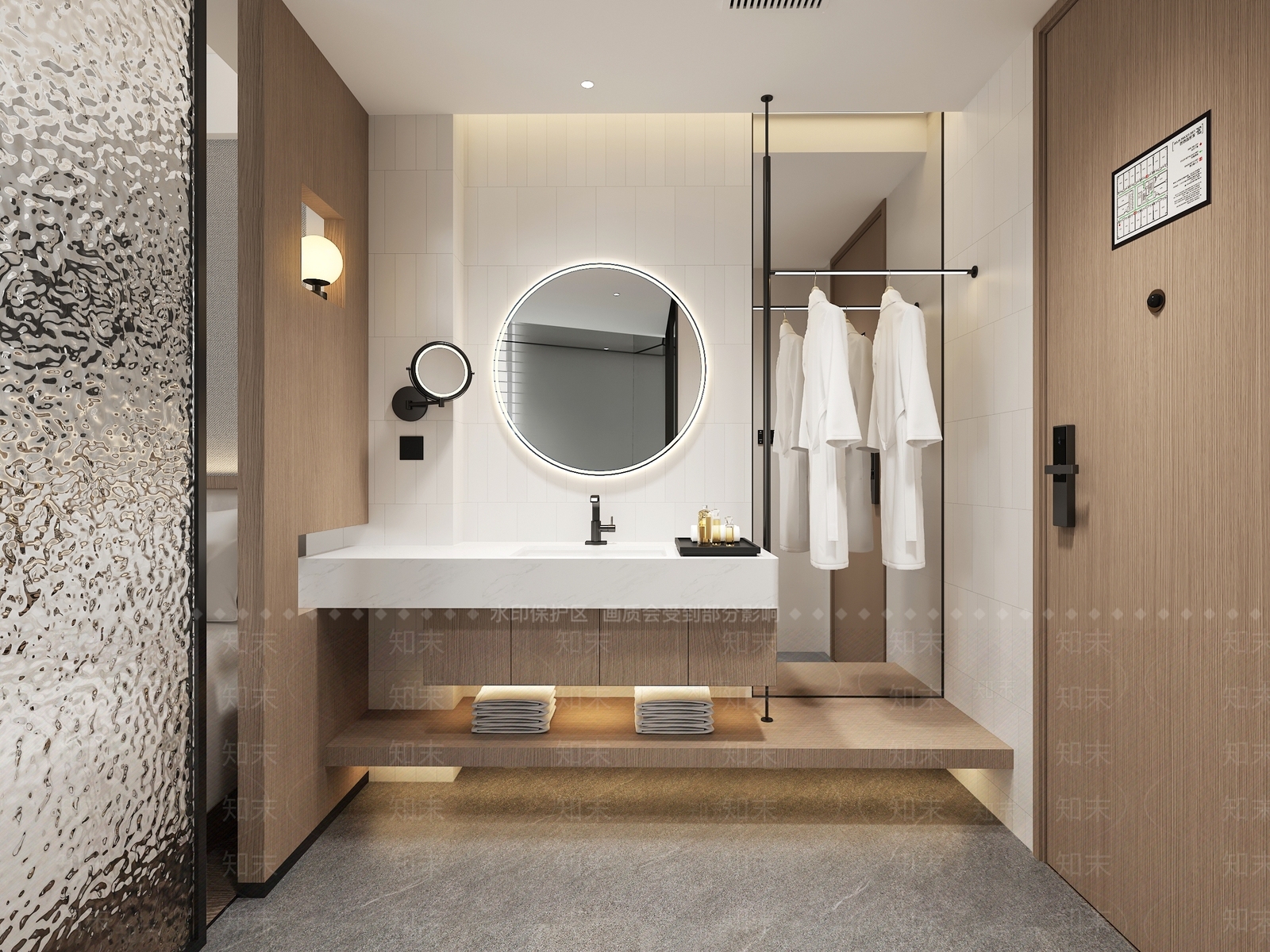 现代简约酒店客房3D模型下载【ID:1228048767】