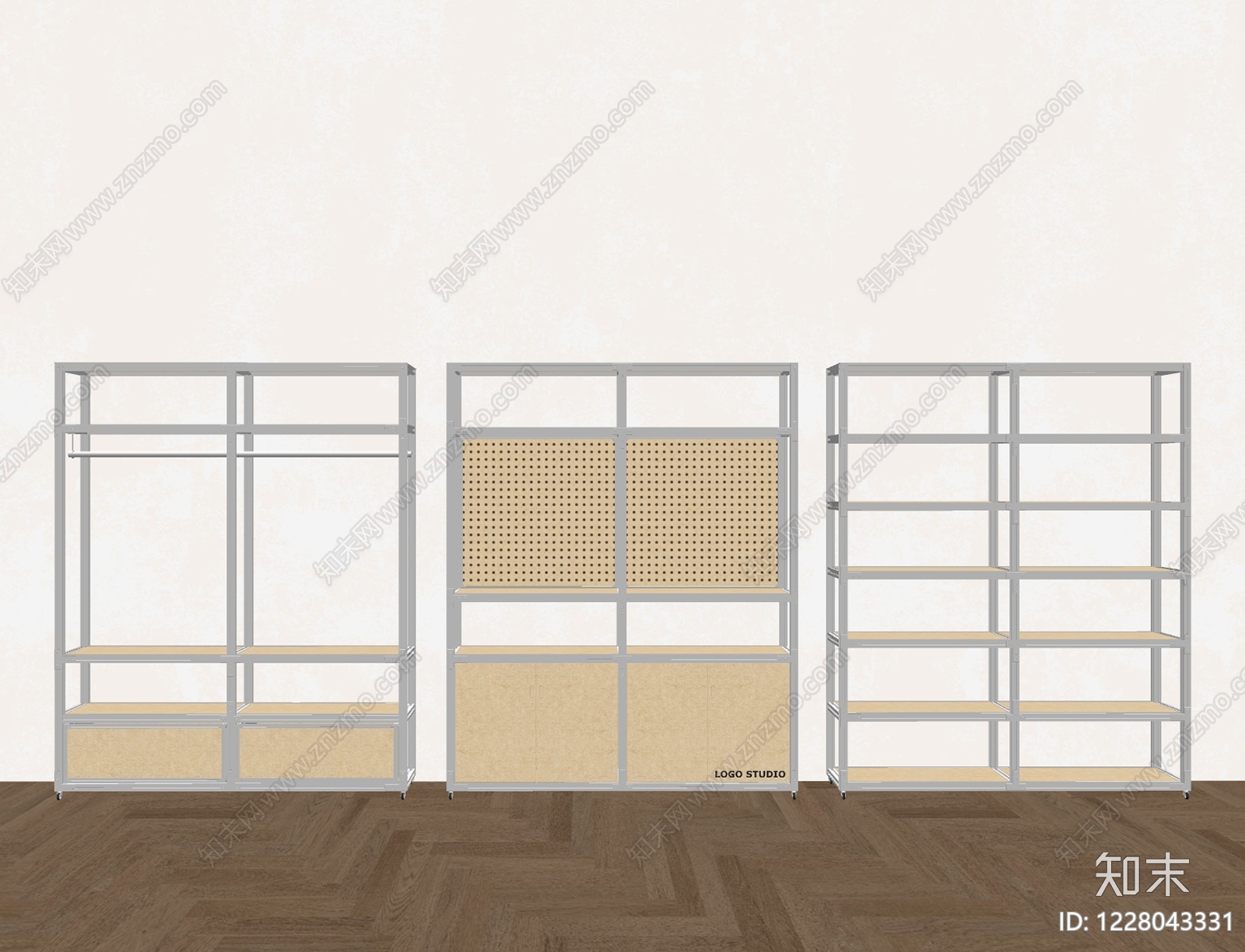 现代简约货架SU模型下载【ID:1228043331】