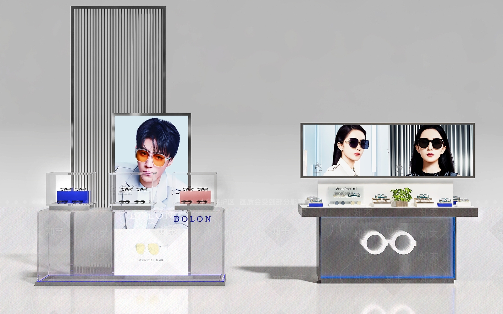 现代眼镜店3D模型下载【ID:1228043678】