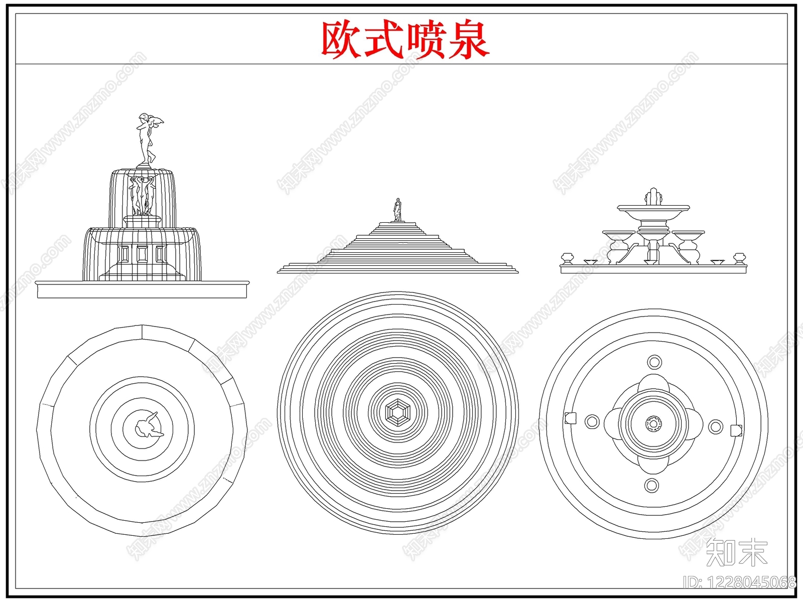 欧式综合硬装构件图库CAD图纸