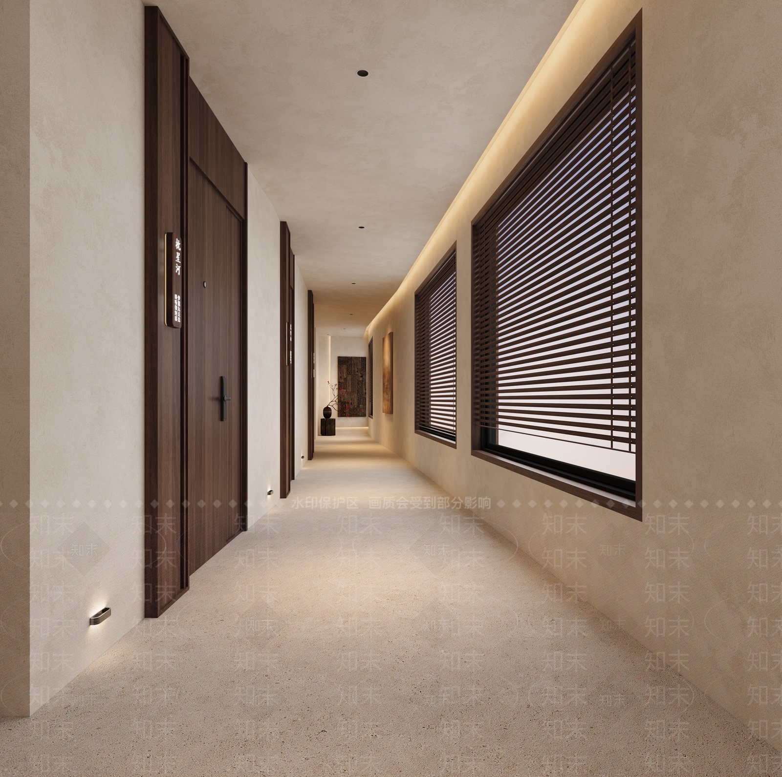 侘寂酒店走廊3D模型下载【ID:1228054341】