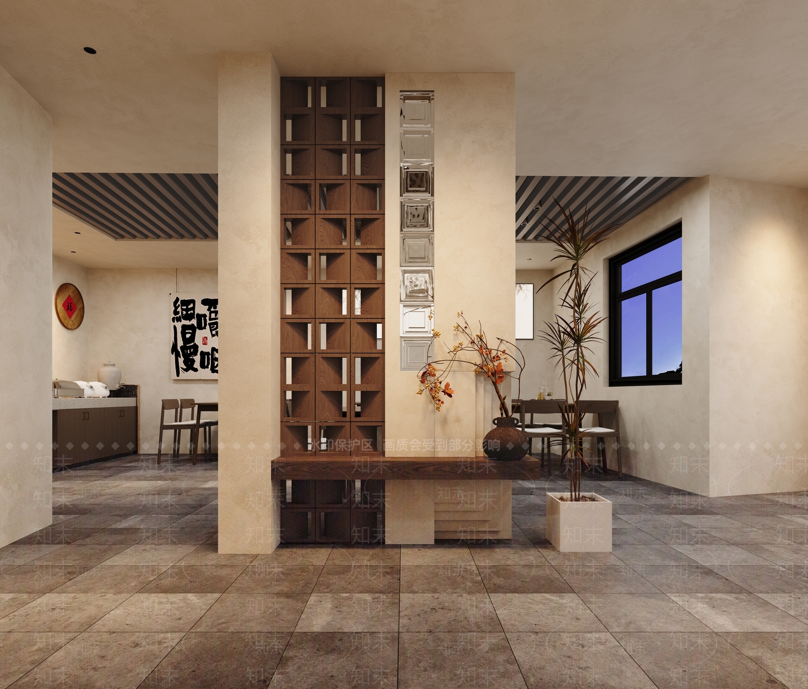 新中式中餐厅3D模型下载【ID:1228054307】