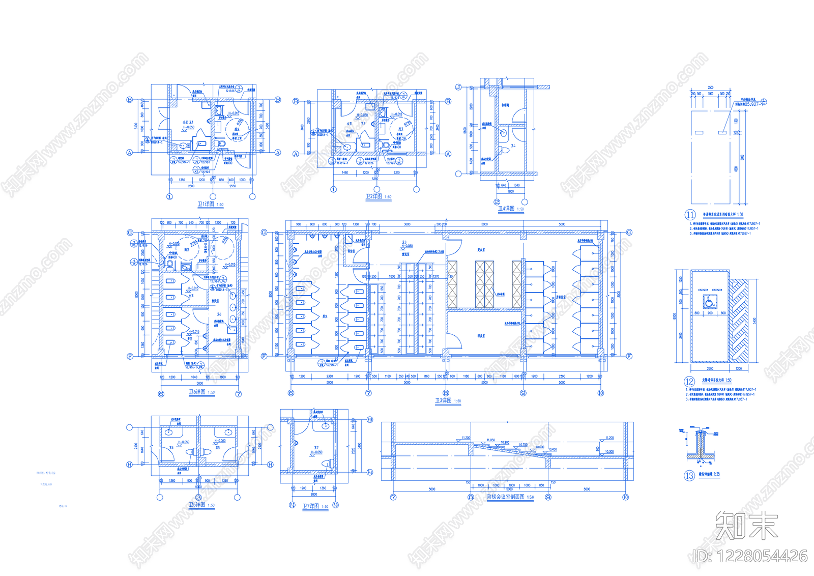 办公楼建筑cad施工图下载【ID:1228054426】