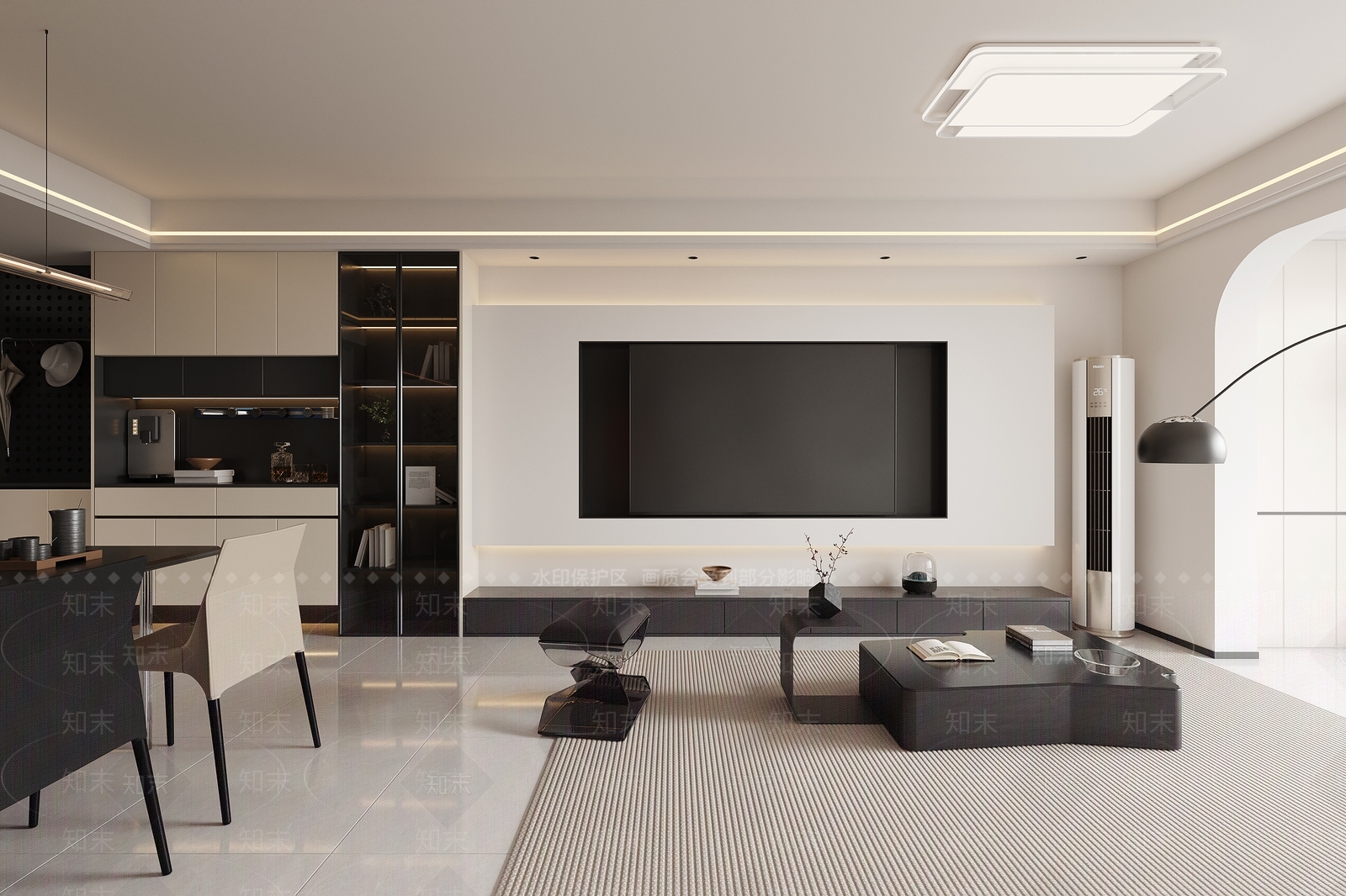 现代简约家居客厅3D模型下载【ID:1228056138】
