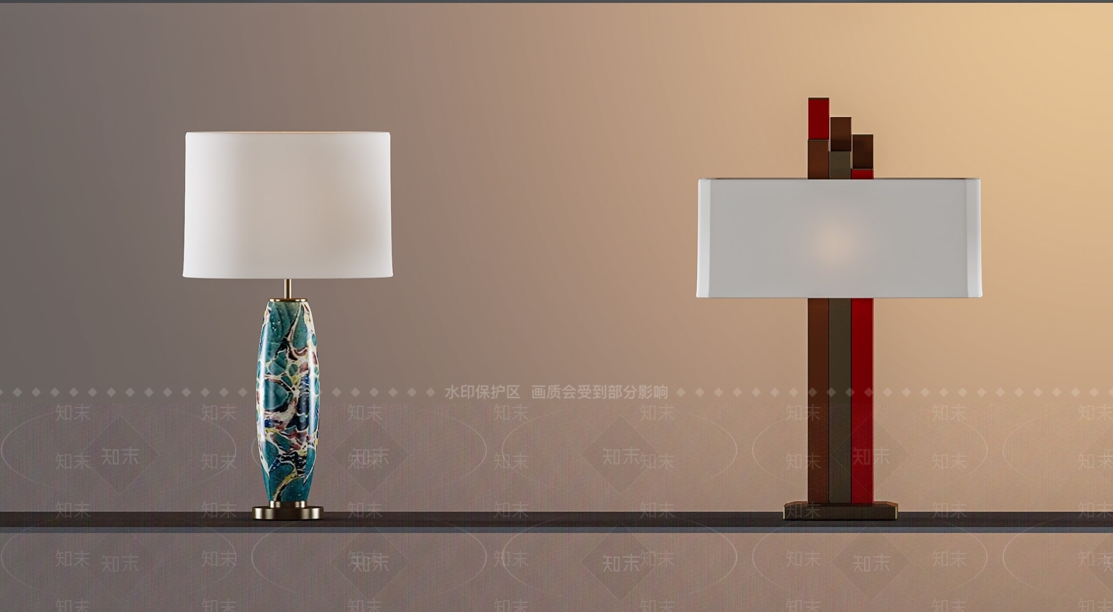 新中式台灯3D模型下载【ID:1228061235】