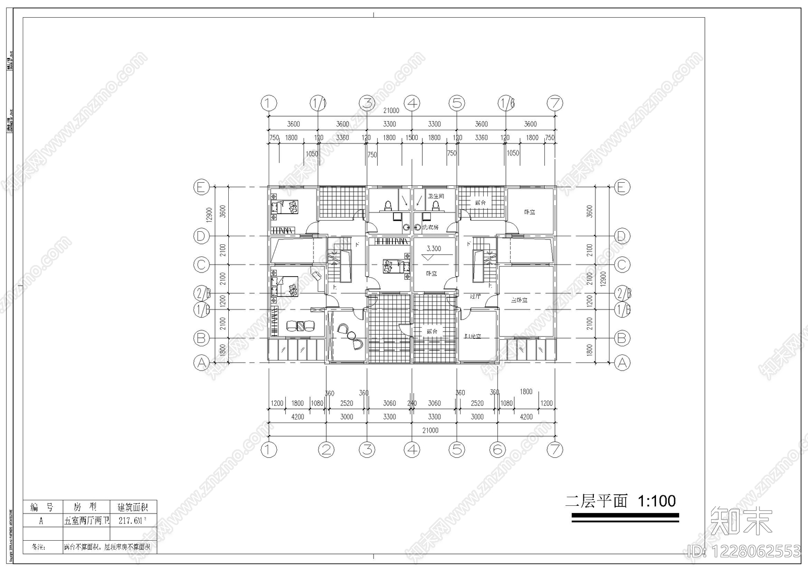 别墅建筑cad施工图下载【ID:1228062553】
