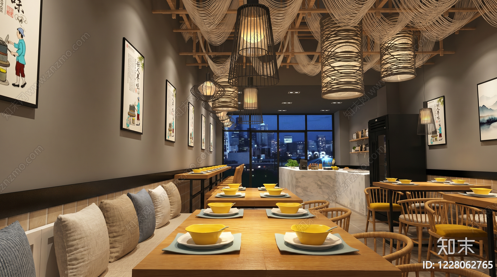 日式茶餐厅SU模型草图
