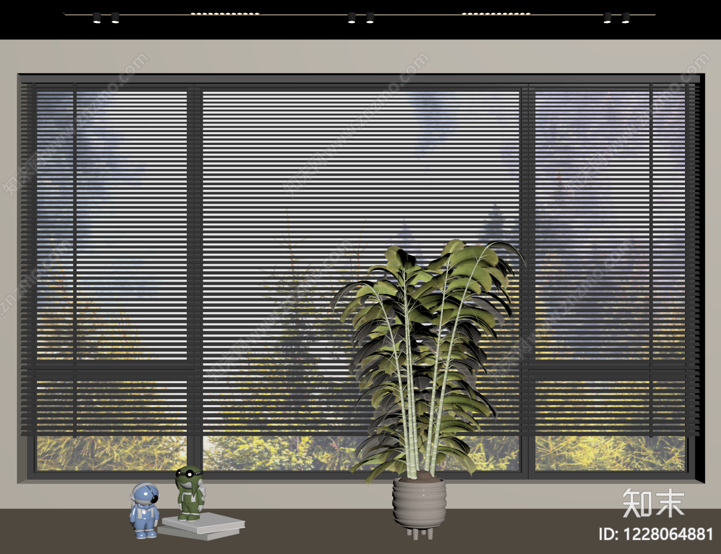 现代简约窗帘SU模型下载【ID:1228064881】