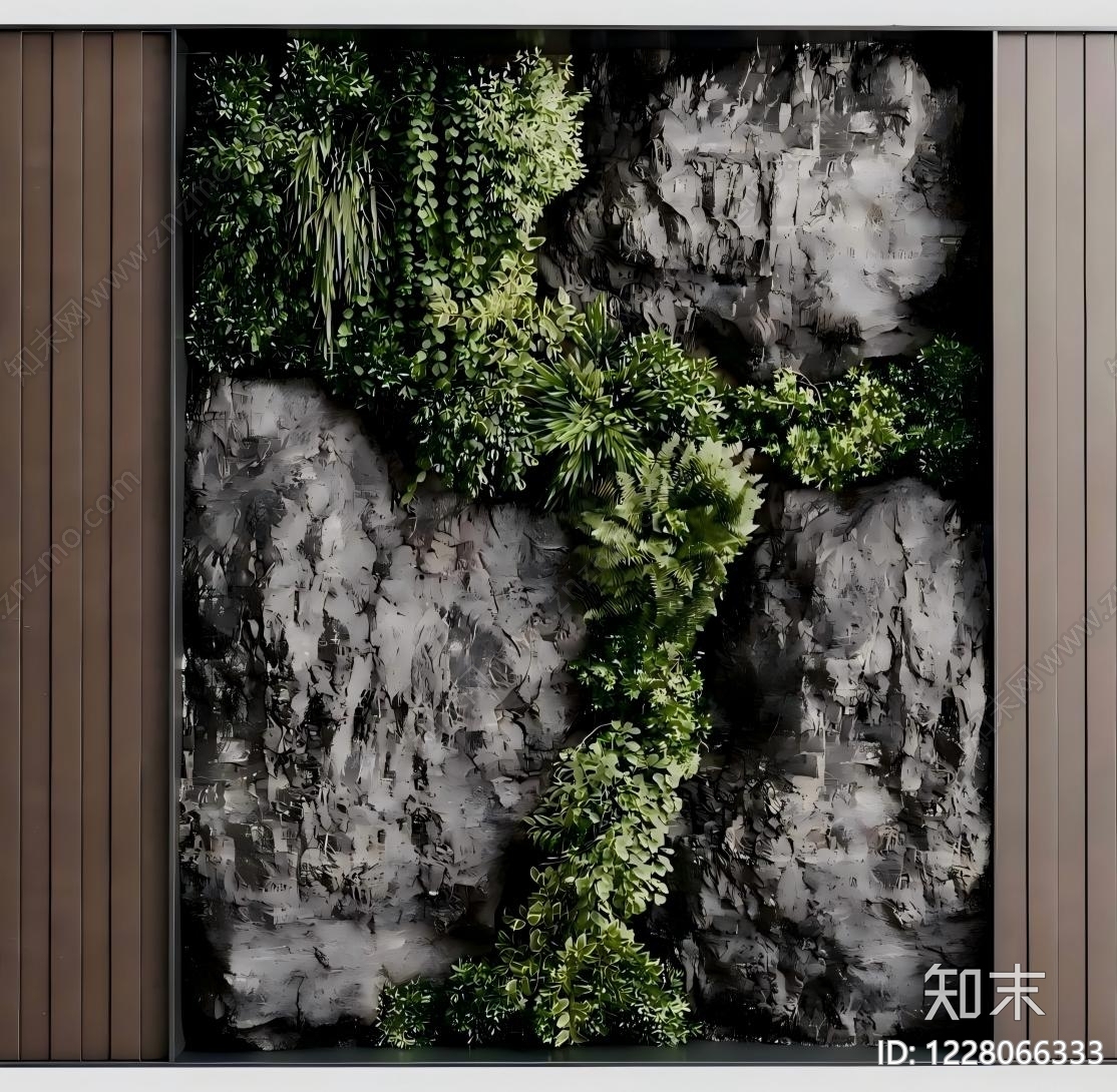 侘寂垂直绿化SU模型草图