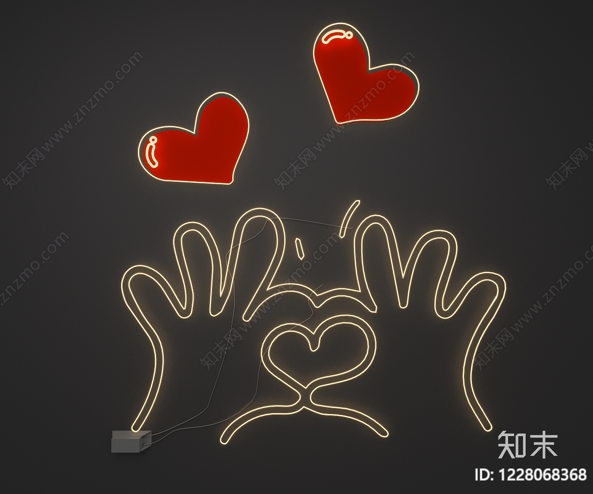 现代霓虹灯SU模型下载【ID:1228068368】