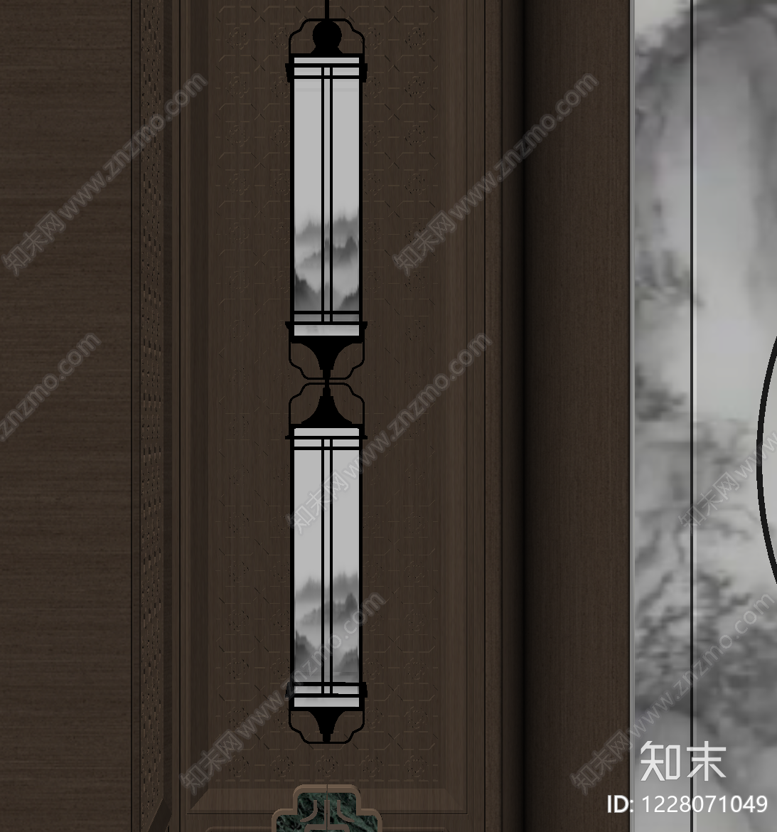 新中式壁灯SU模型下载【ID:1228071049】