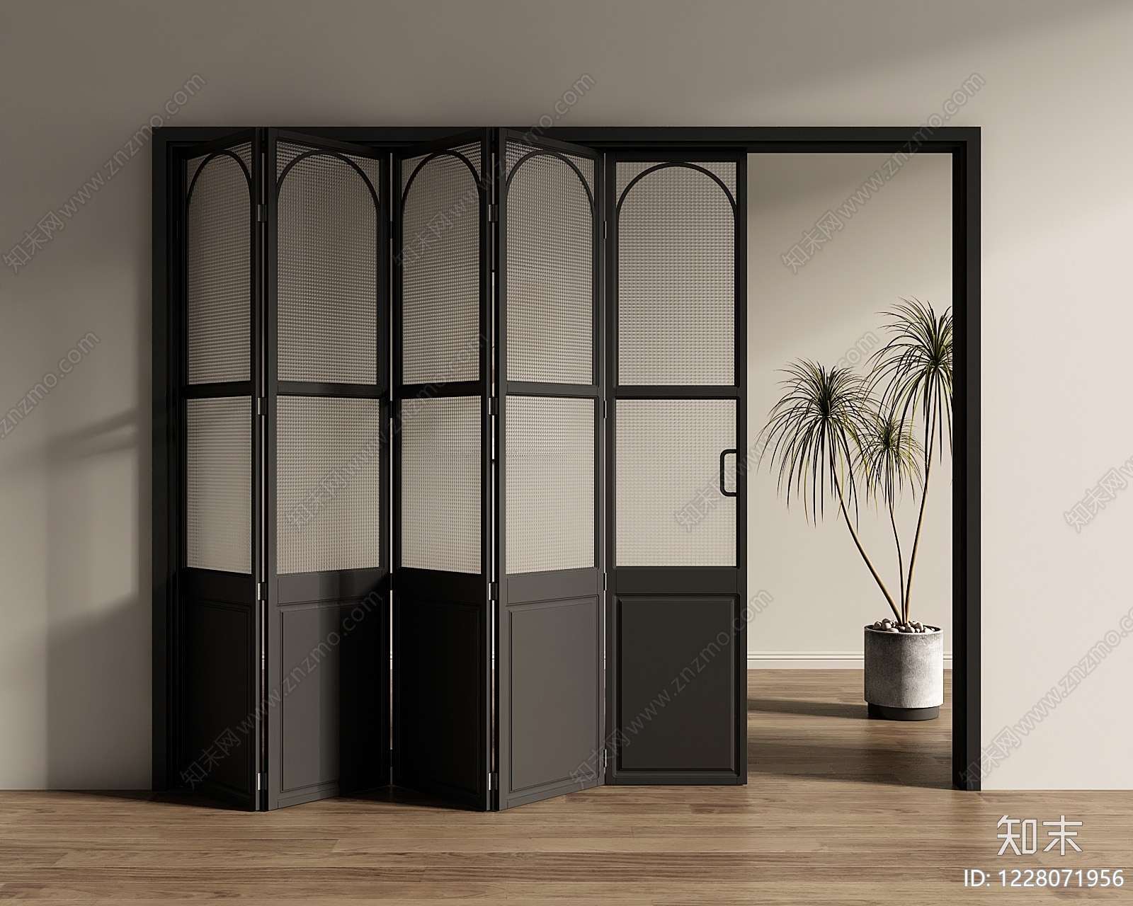 现代简约折叠门SU模型草图