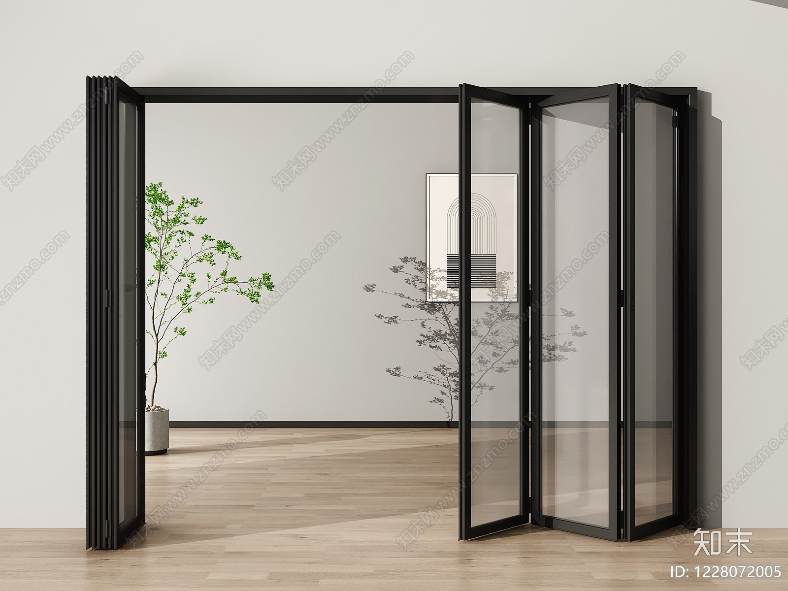 极简折叠门SU模型草图