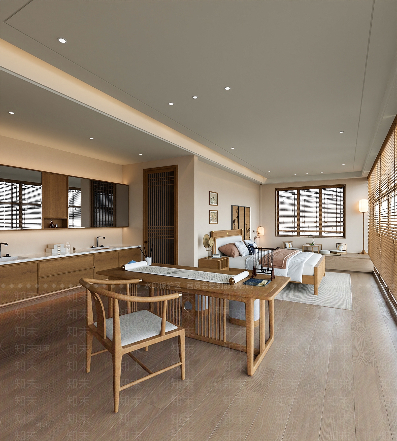 新中式宋式卧室3D模型下载【ID:1228072573】