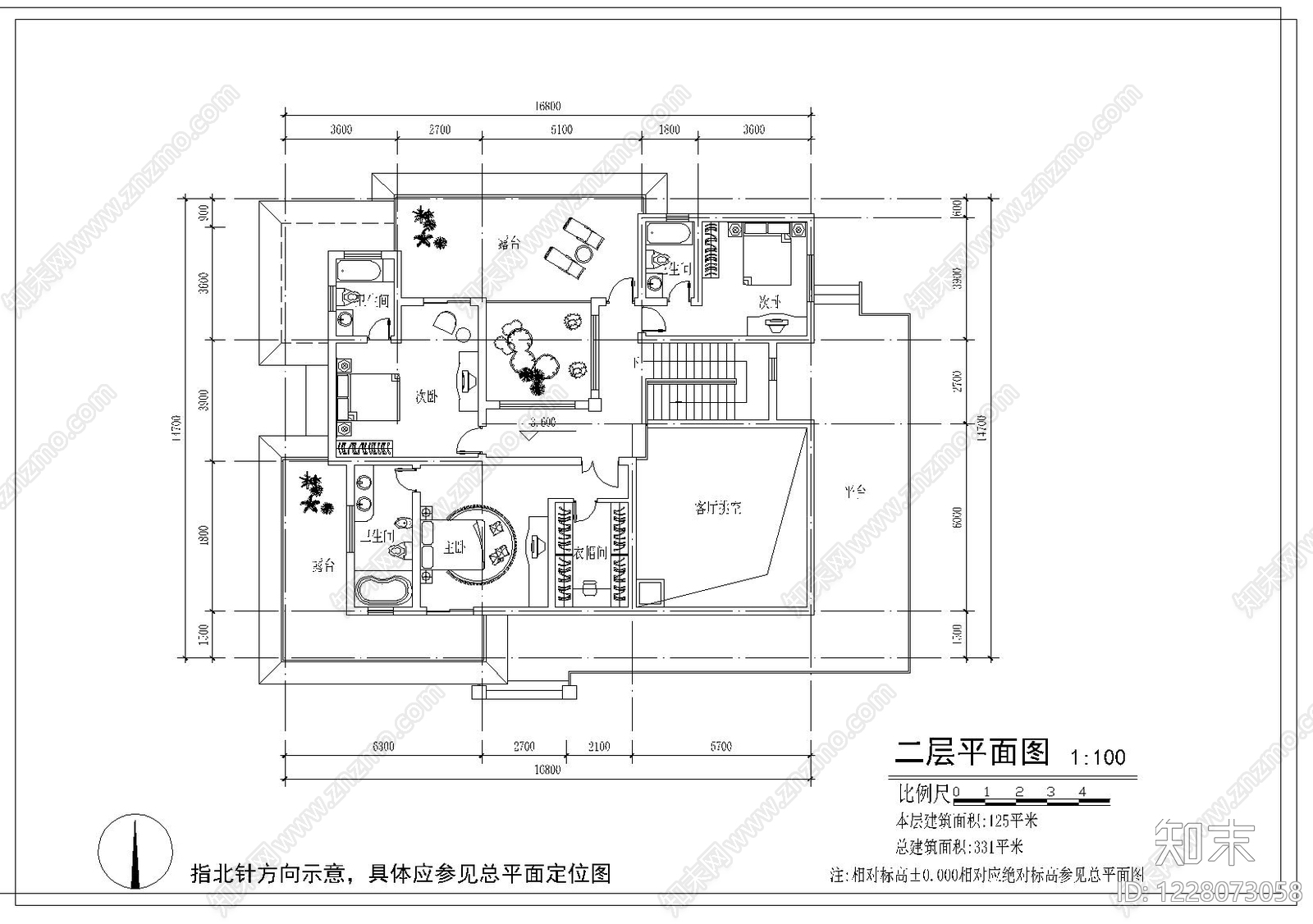 别墅建筑cad施工图下载【ID:1228073058】
